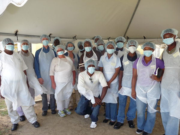 Training in Trinidad, group visit to view cassava processing 