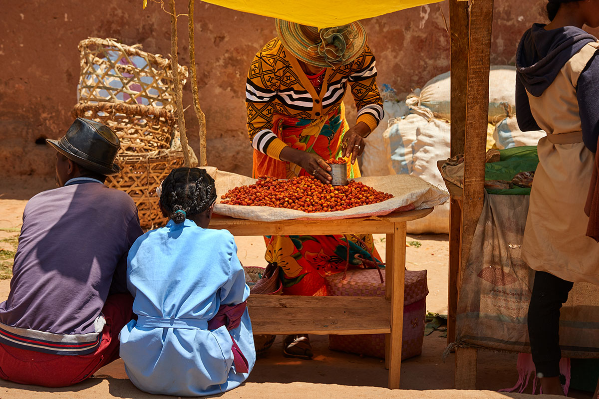 A woman selling street food in Madagascar. NRI researchers have designed, tested and validated a simplified approach for measuring women’s empowerment in agriculture and nutrition interventions.