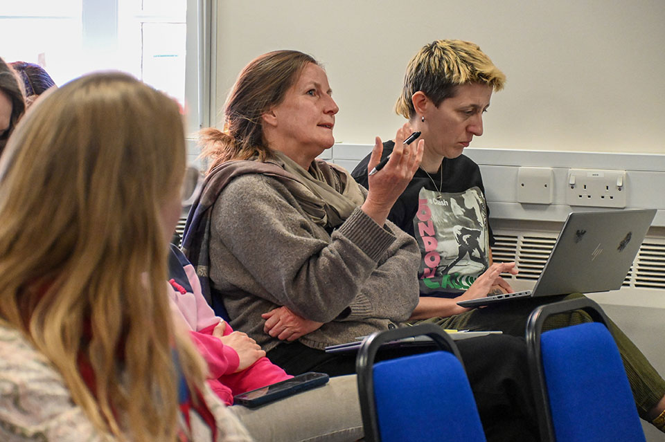 A participant makes a contribution during one of the sessions